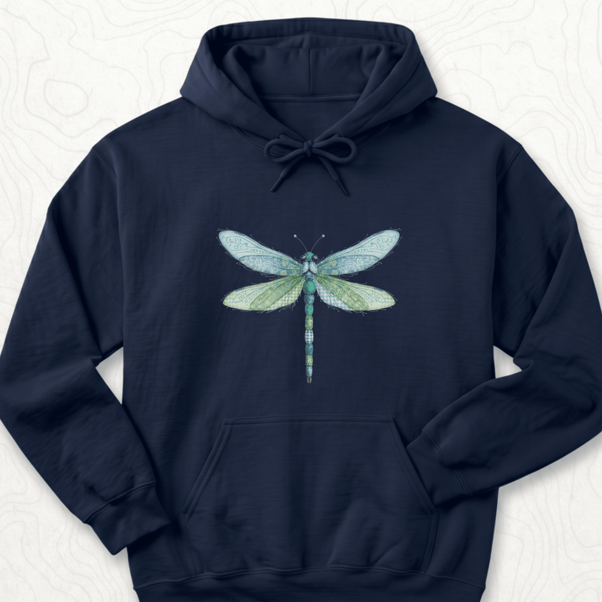 Faux Patchwork Dragonfly Hoodie