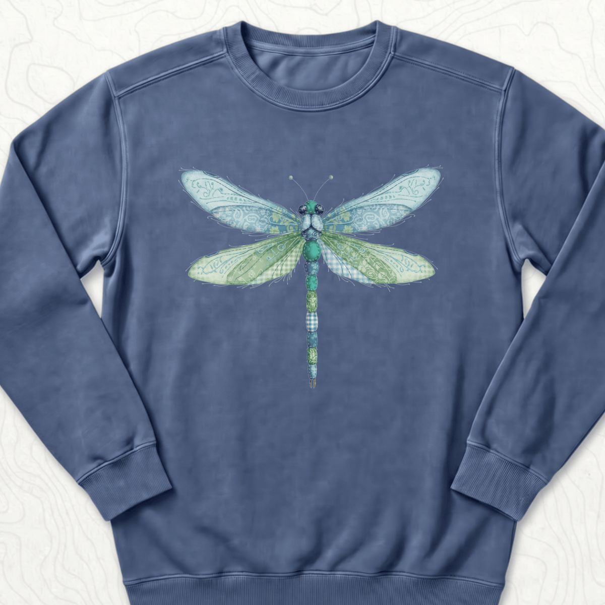 Faux Patchwork Dragonfly Sweatshirt