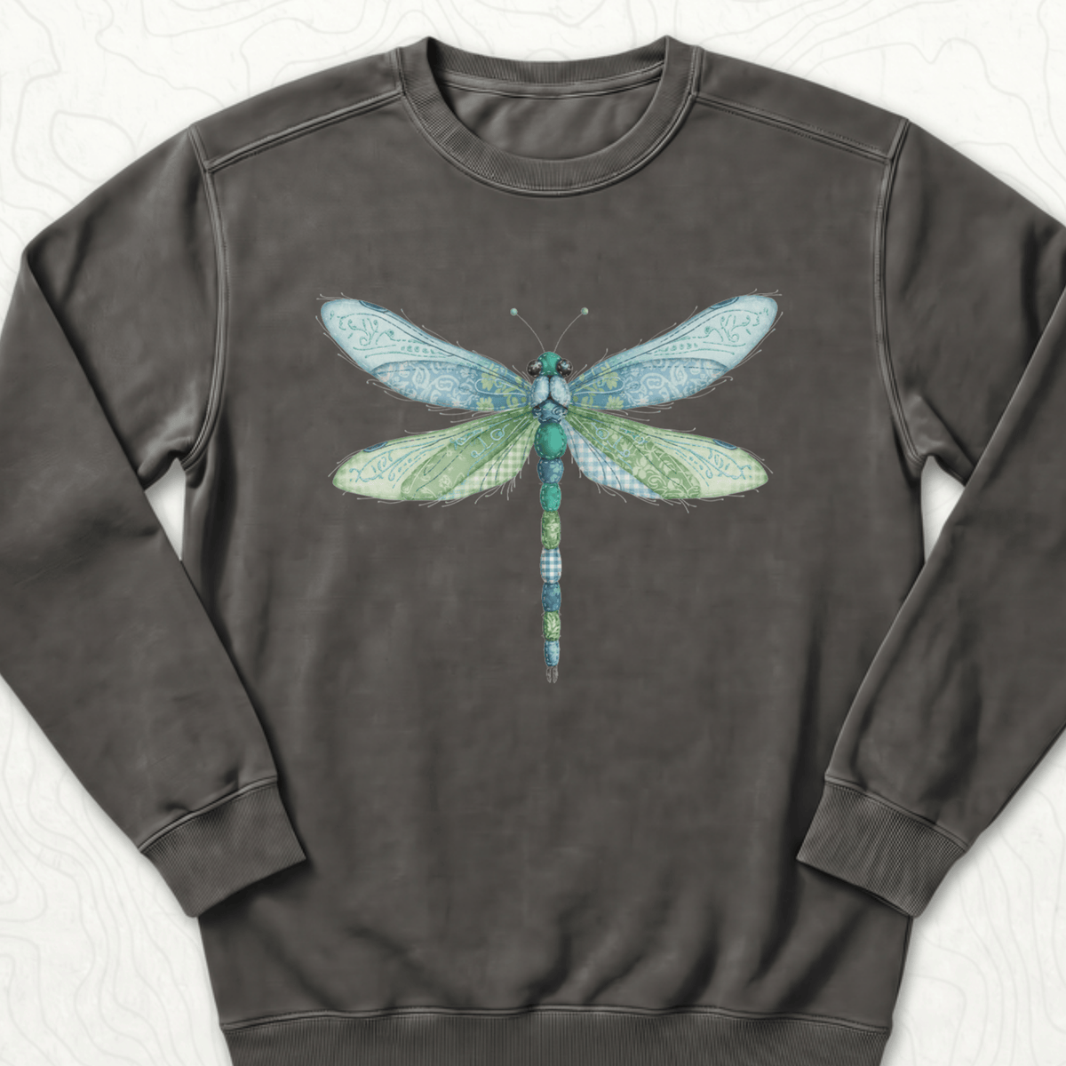 Faux Patchwork Dragonfly Sweatshirt