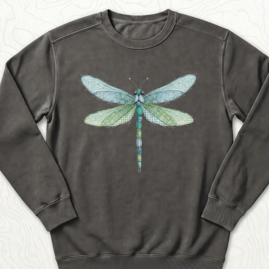 Faux Patchwork Dragonfly Sweatshirt