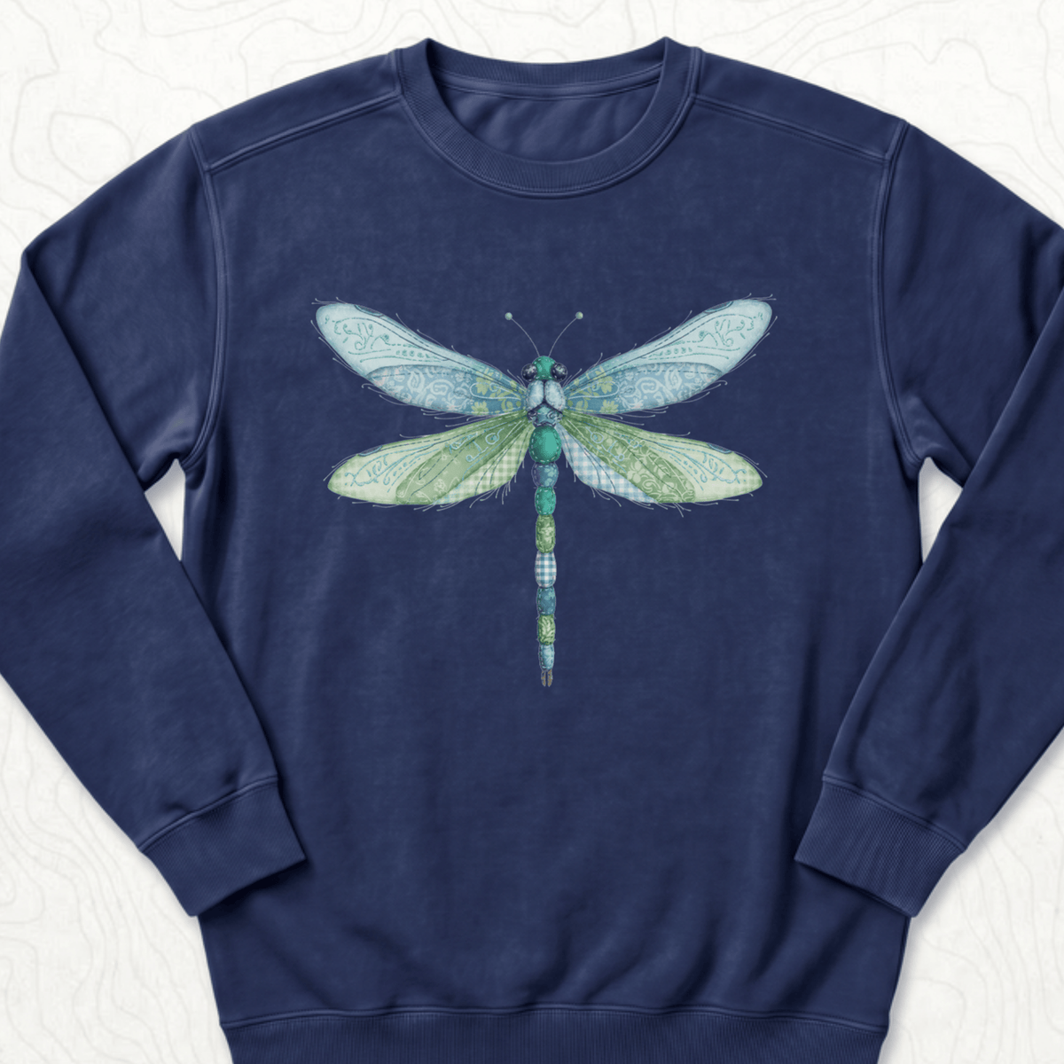 Faux Patchwork Dragonfly Sweatshirt