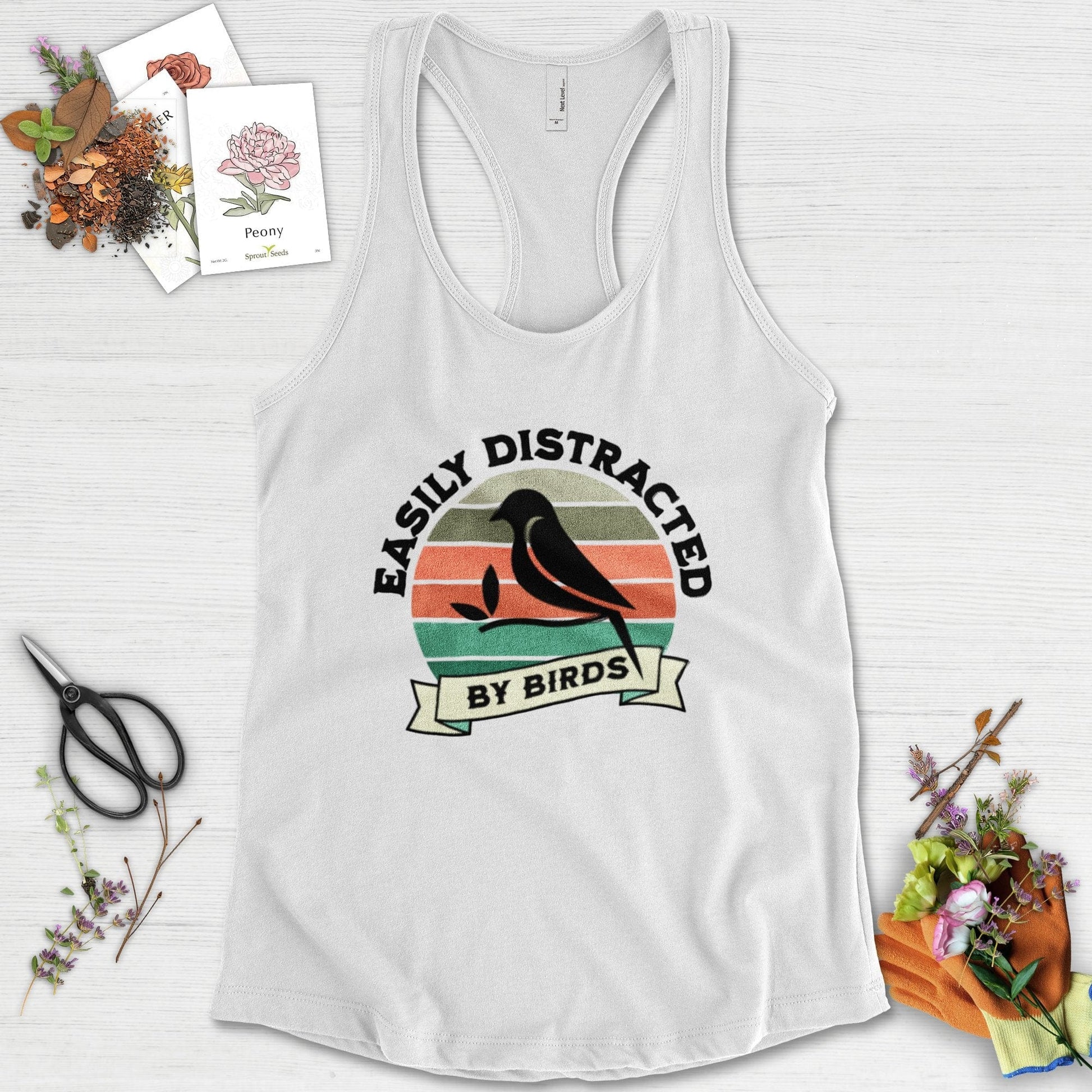 Easily Distracted By Birds Racerback