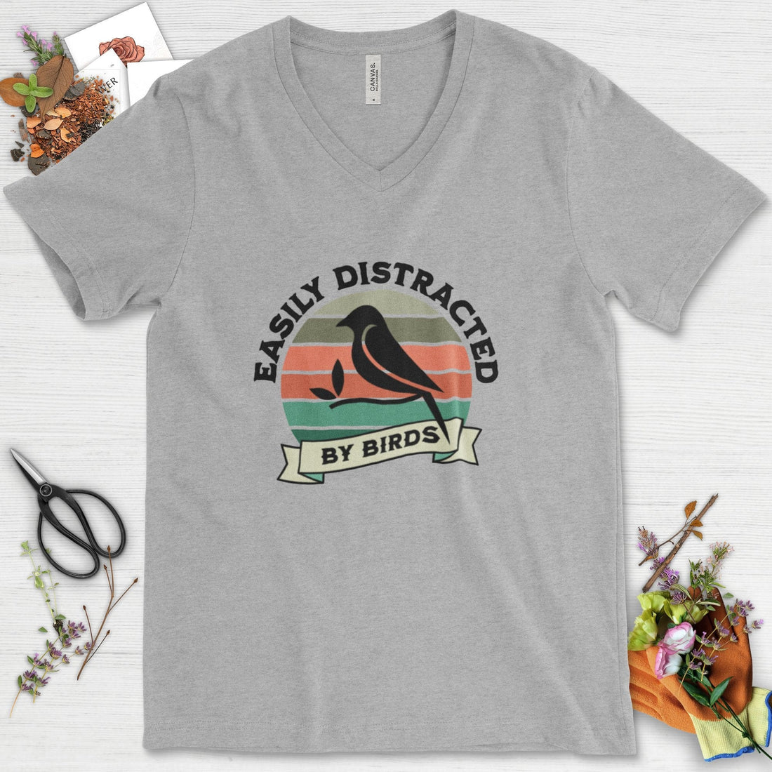 Easily Distracted By Birds V-Neck
