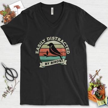 Easily Distracted By Birds V-Neck