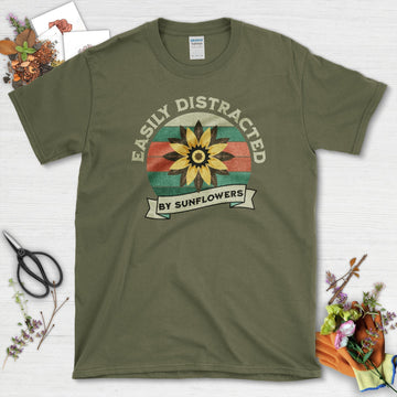 Easily Distracted By Sunflowers T-Shirt