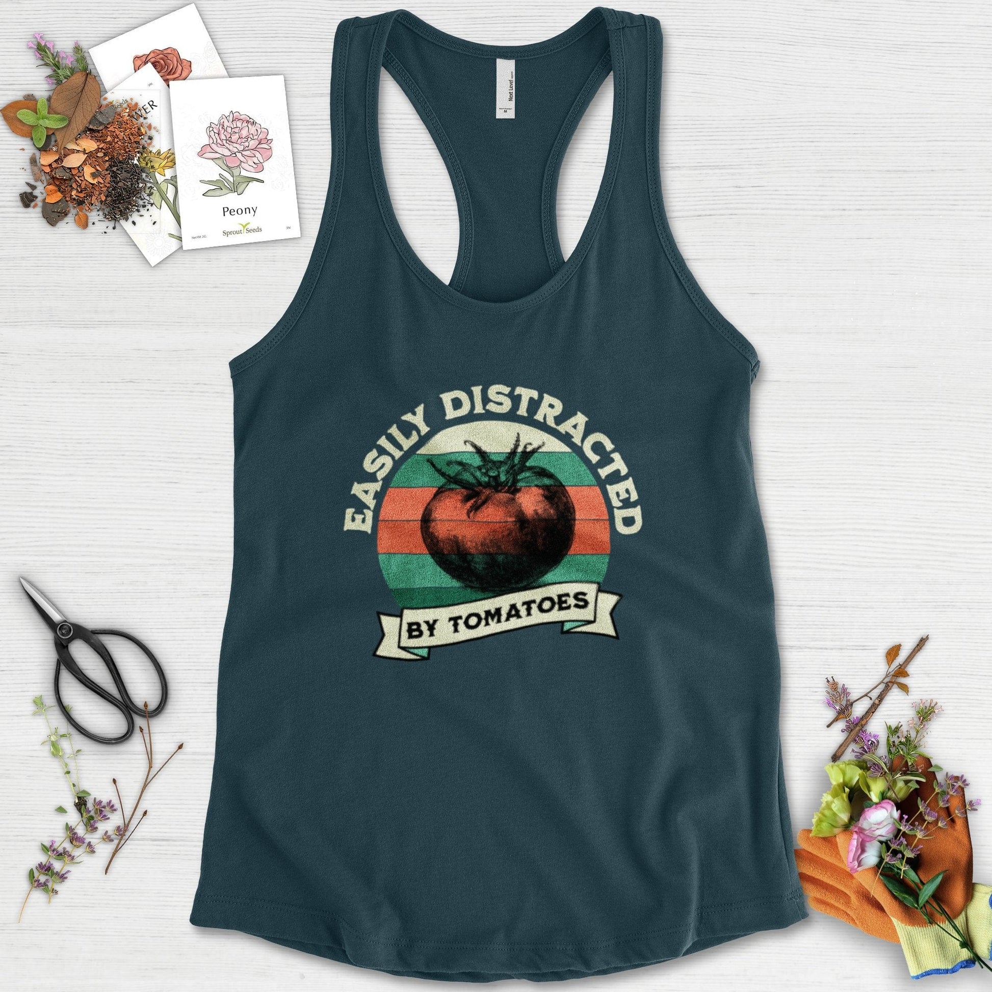 Easily Distracted By Tomatoes Racerback