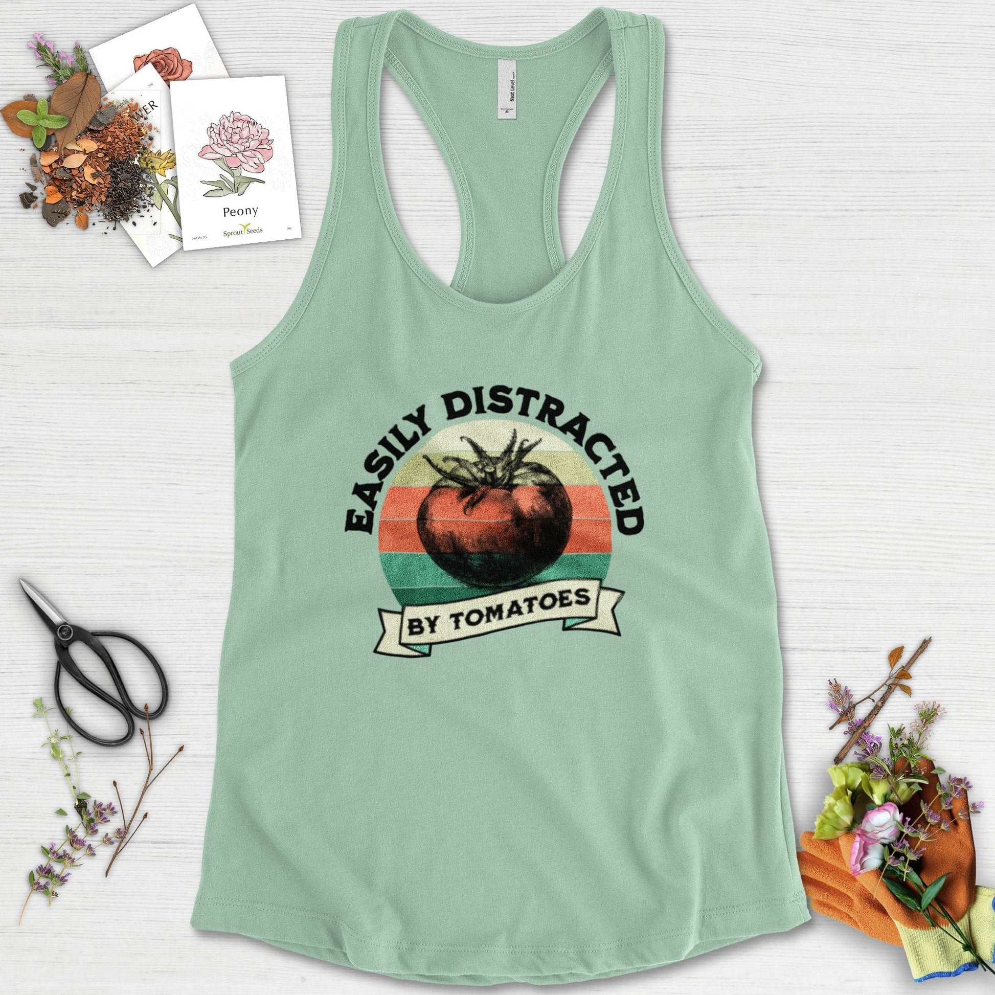 Easily Distracted By Tomatoes Racerback