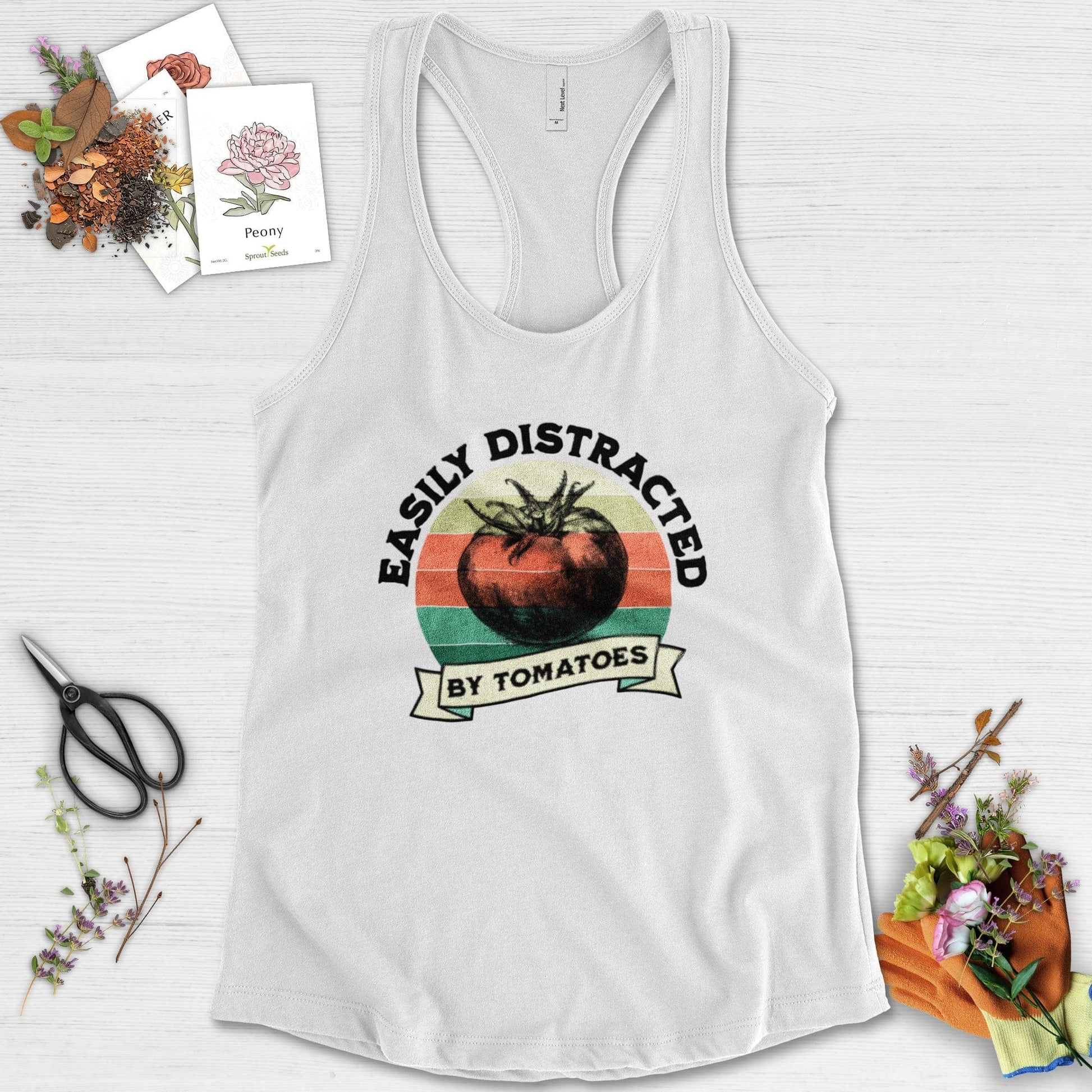 Easily Distracted By Tomatoes Racerback