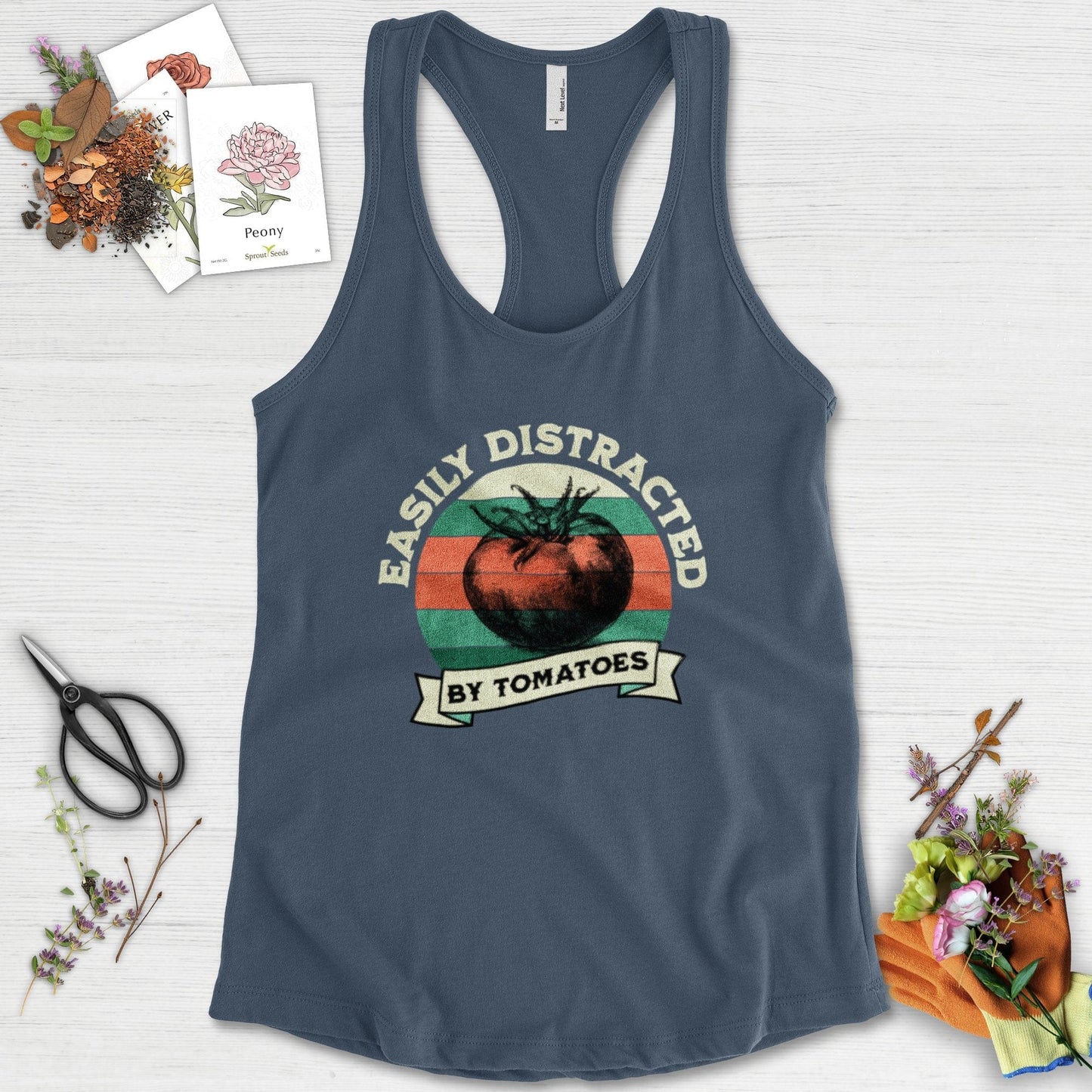 Easily Distracted By Tomatoes Racerback