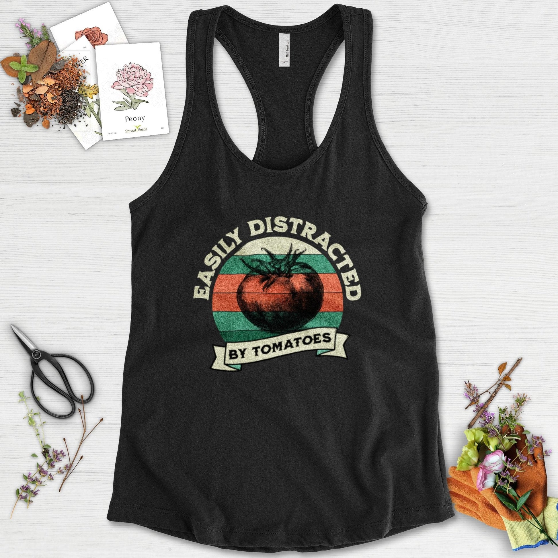 Easily Distracted By Tomatoes Racerback