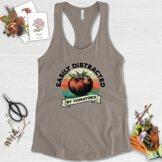 Easily Distracted By Tomatoes Racerback