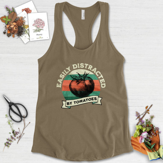 Easily Distracted By Tomatoes Racerback