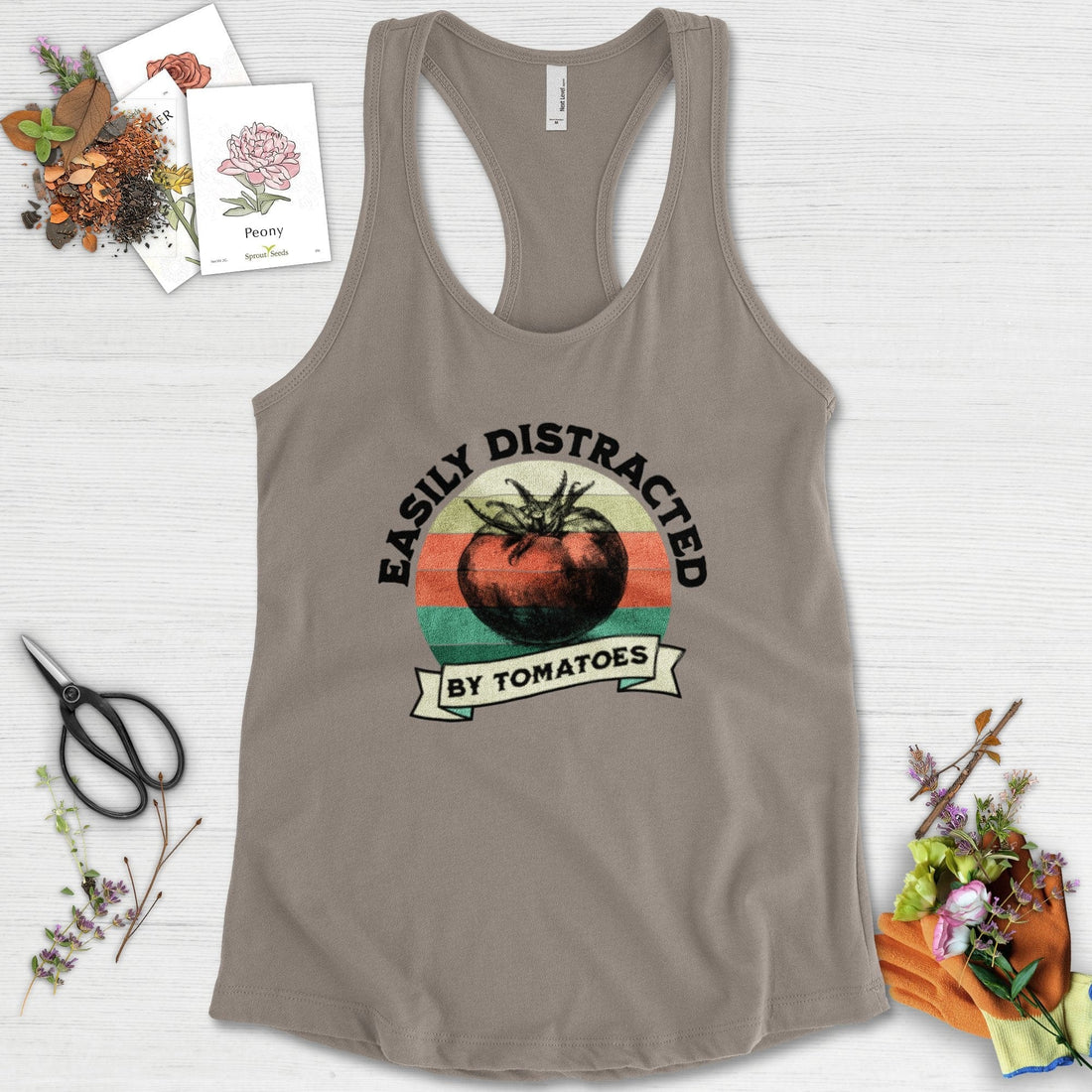 Easily Distracted By Tomatoes Racerback