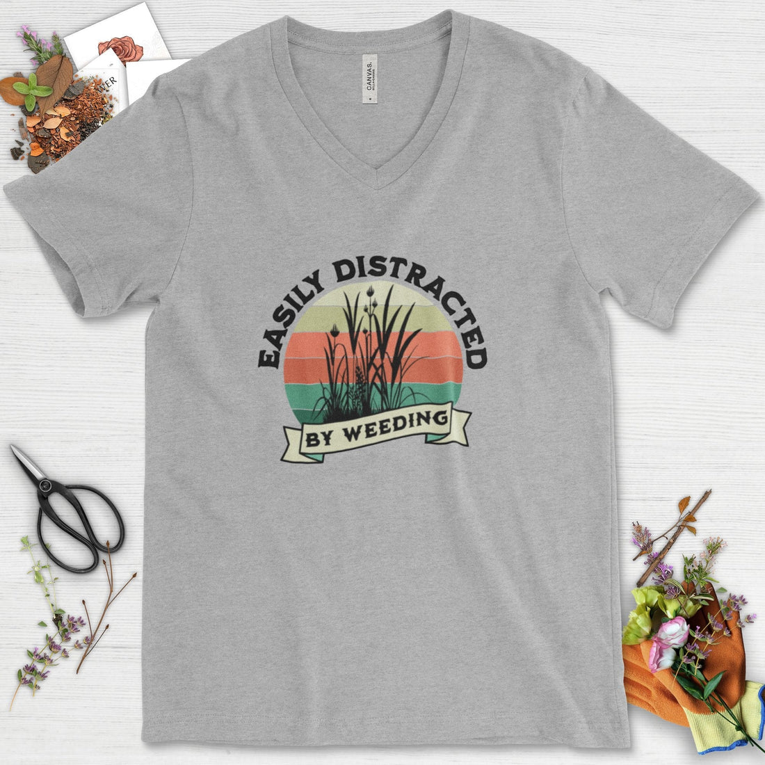 Easily Distracted By Weeding V-Neck