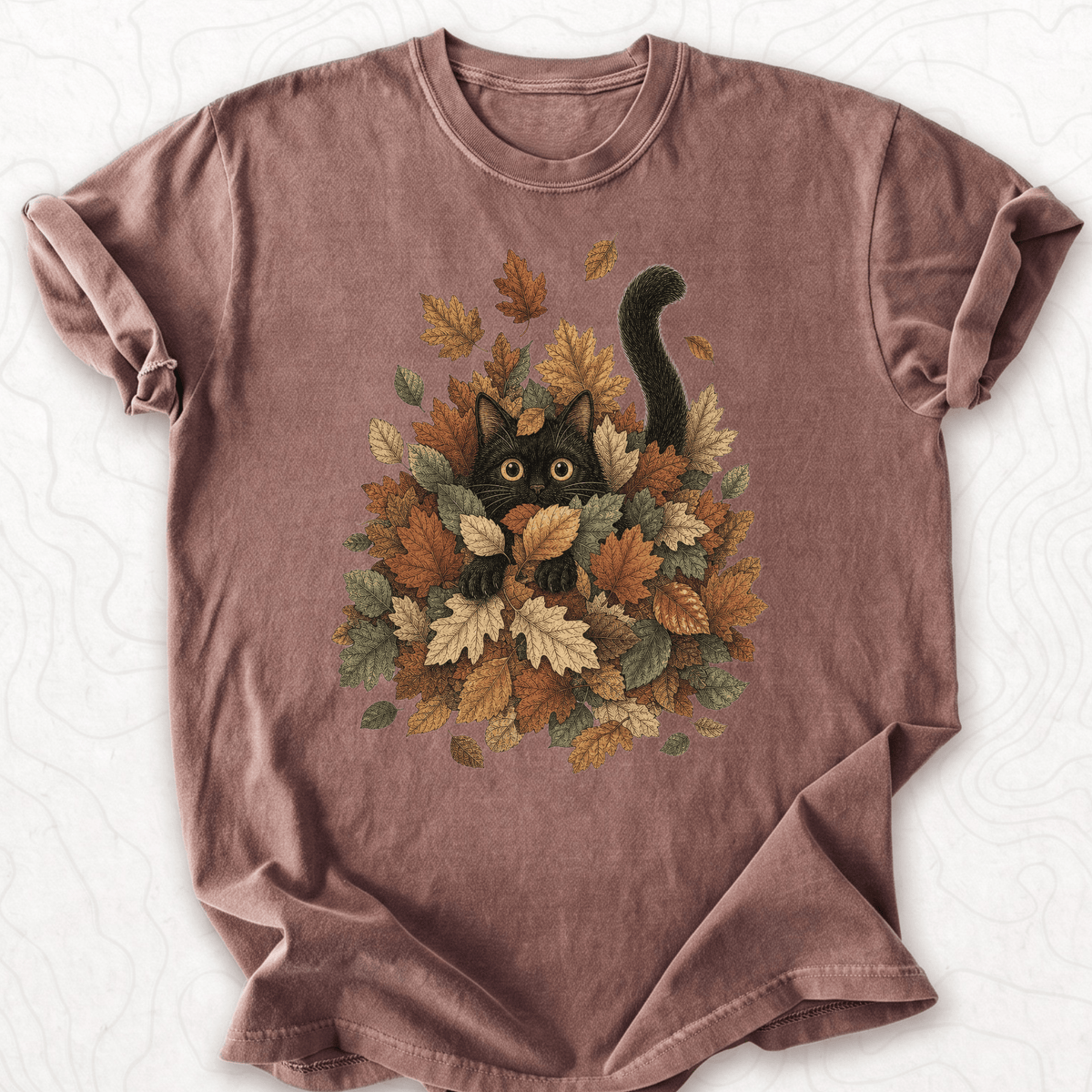 Autumn Leaf Cat T-shirt