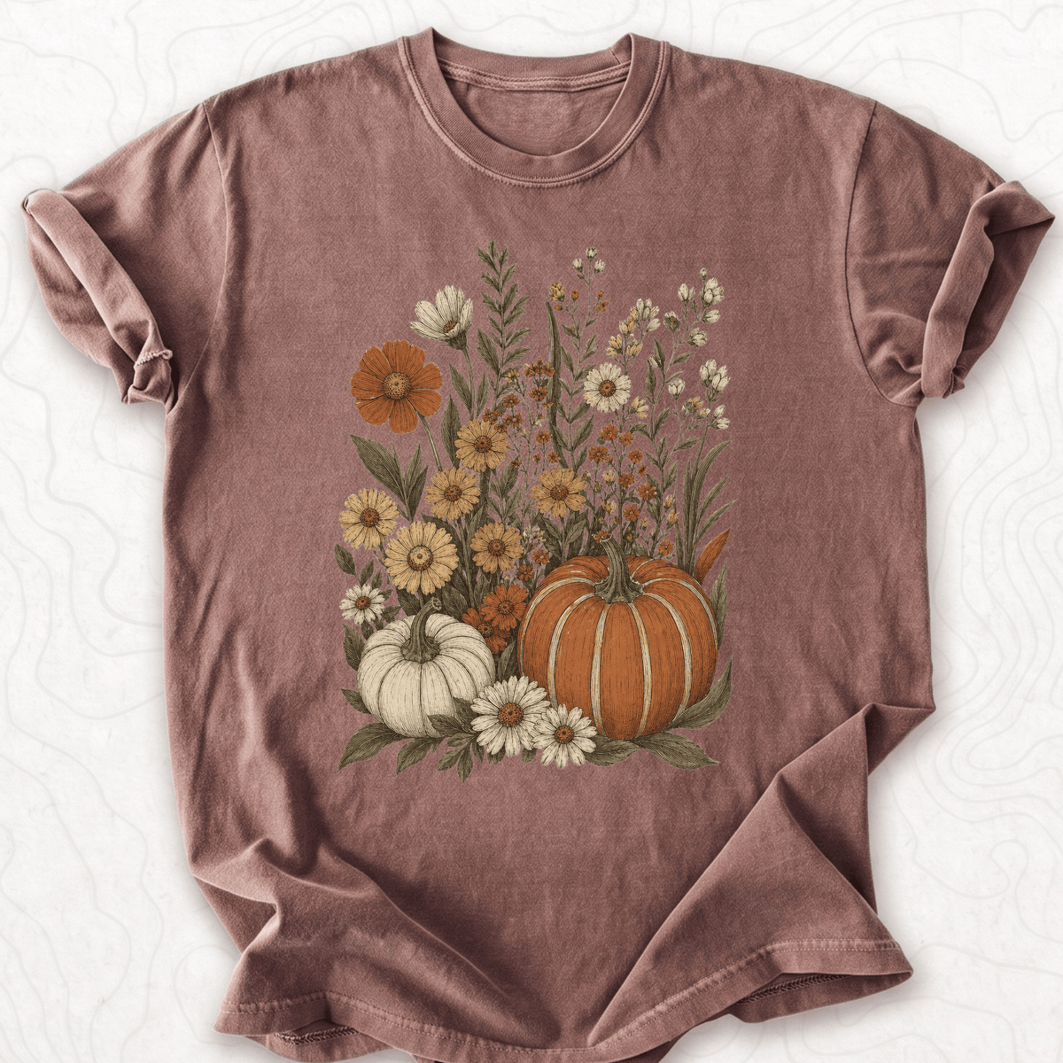 Autumn Pumpkin Floral T-shirt