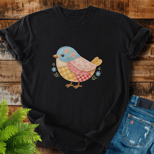 Faux Patchwork Bird T-shirt