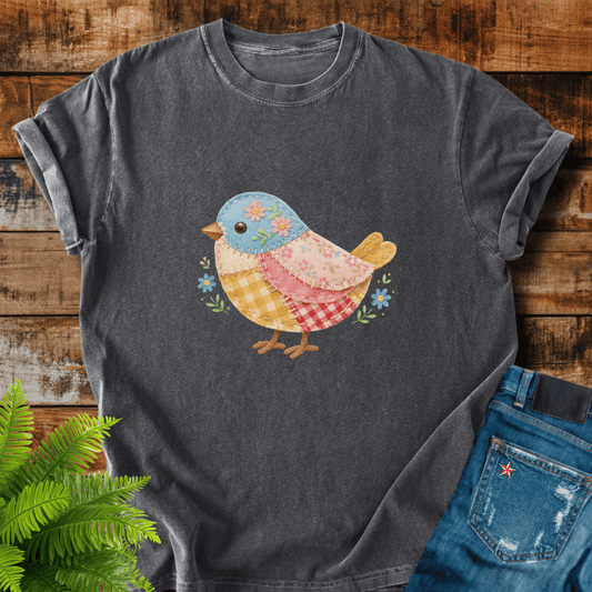 Faux Patchwork Bird T-shirt