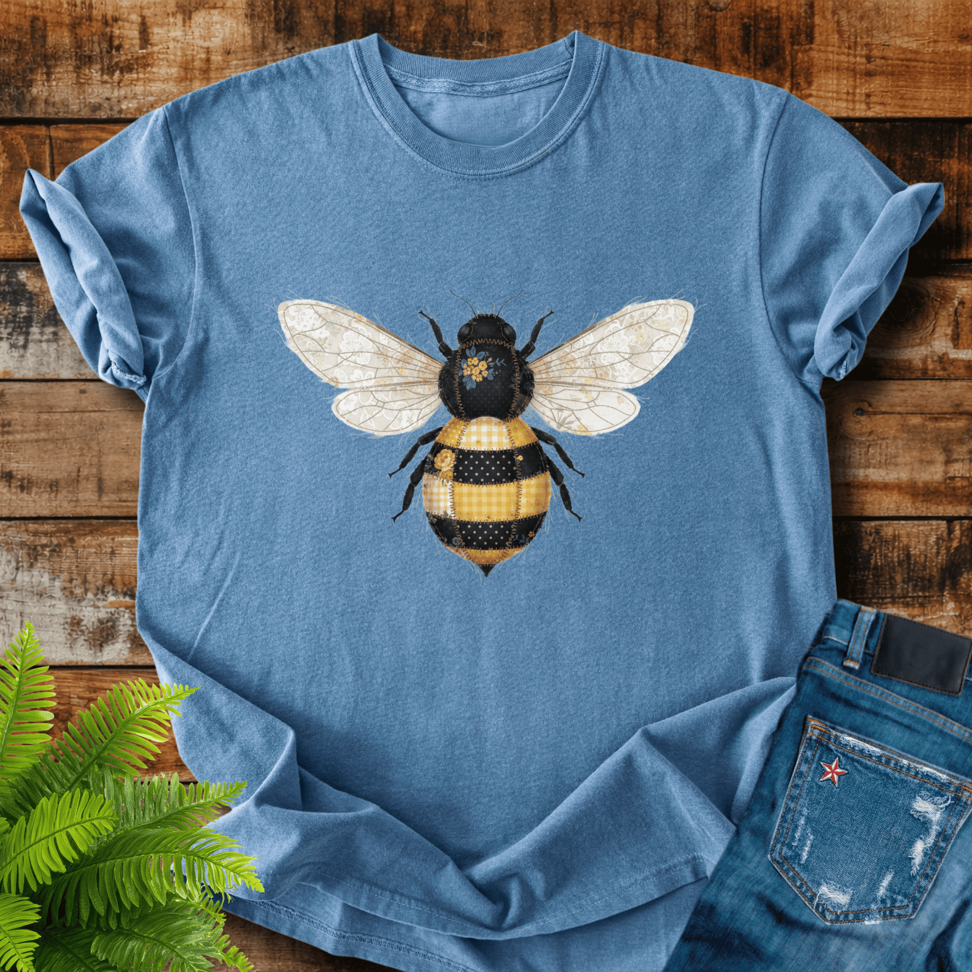 Faux Patchwork Bumblebee T-shirt