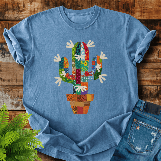Faux Patchwork Cactus T-shirt