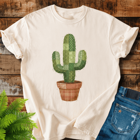 Faux Patchwork Cactus T-shirt