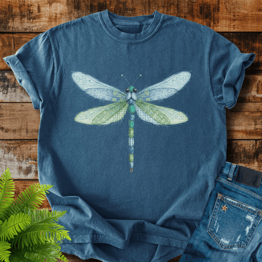 Faux Patchwork Dragonfly T-shirt