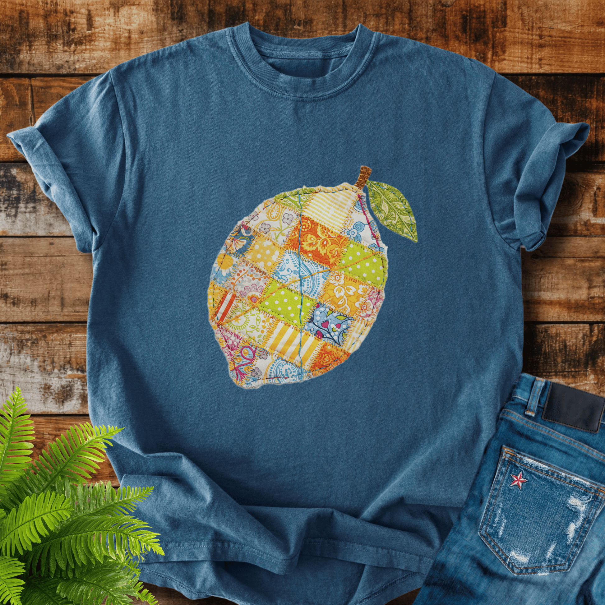 Faux Patchwork Lemon T-shirt