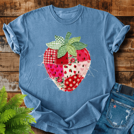 Faux Patchwork Strawberry T-shirt