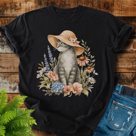 Floral Cat T-shirt