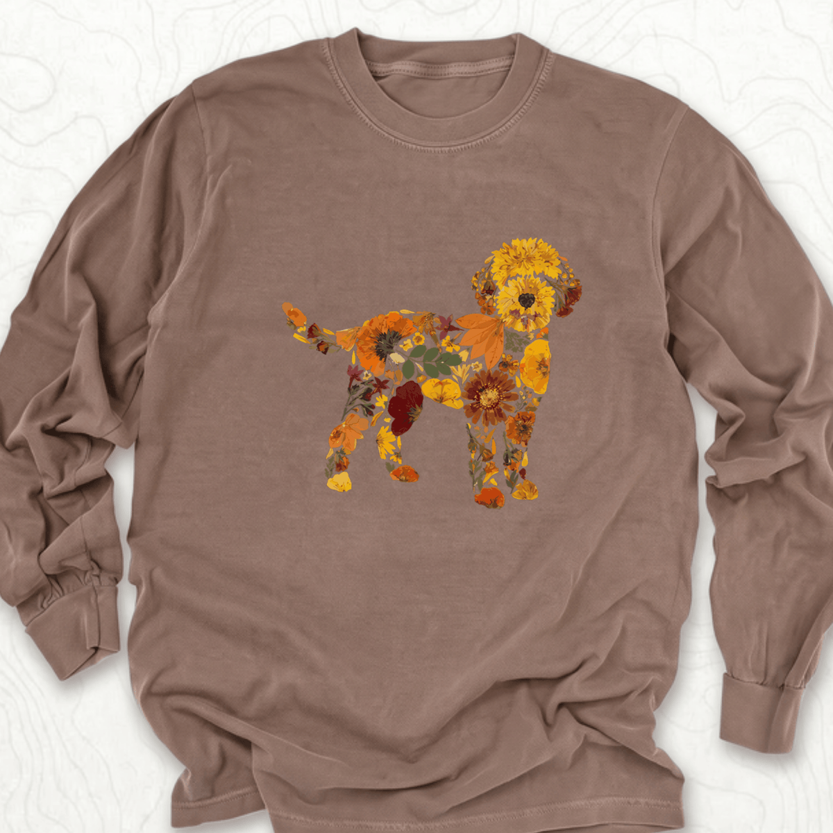 Floral Dog LS T-shirt