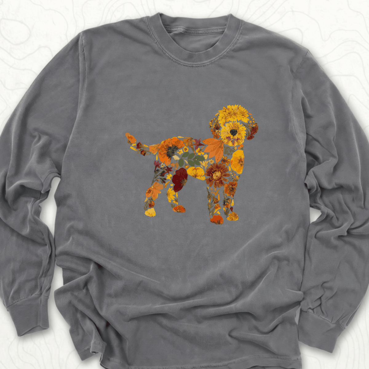 Floral Dog LS T-shirt