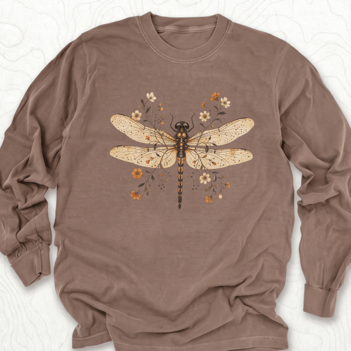 Floral Dragonfly LS T-shirt