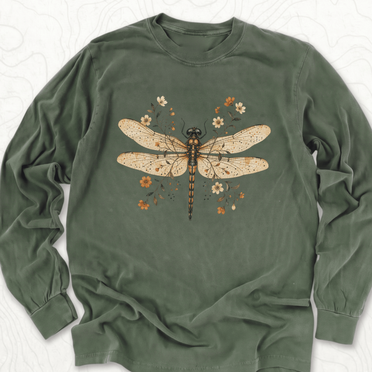 Floral Dragonfly LS T-shirt