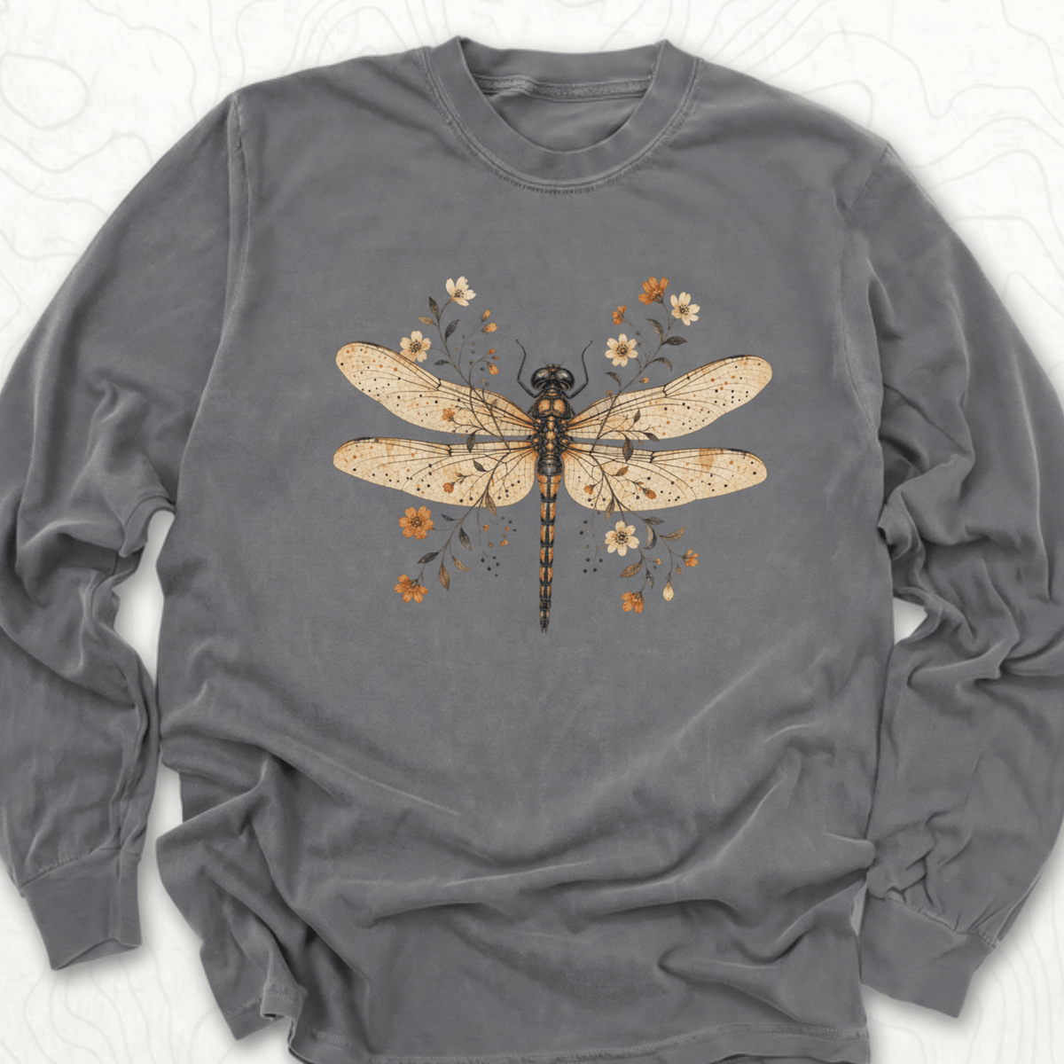 Floral Dragonfly LS T-shirt