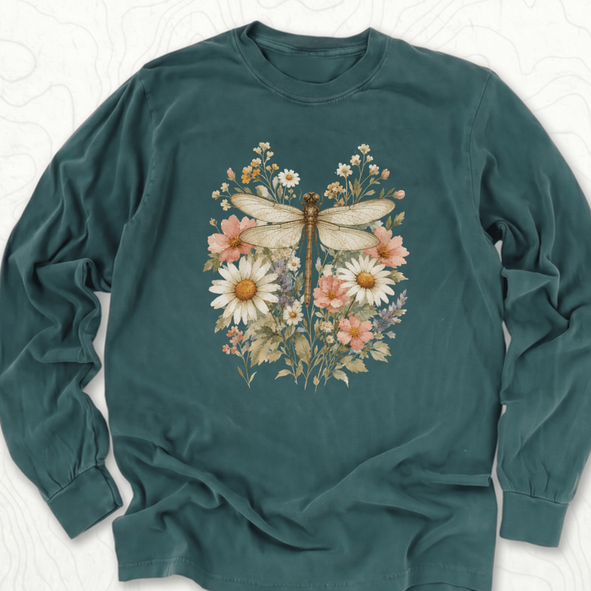 Floral Dragonfly LS T-shirt