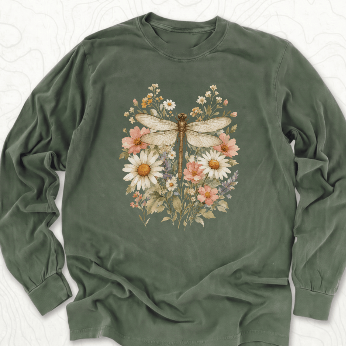 Floral Dragonfly LS T-shirt