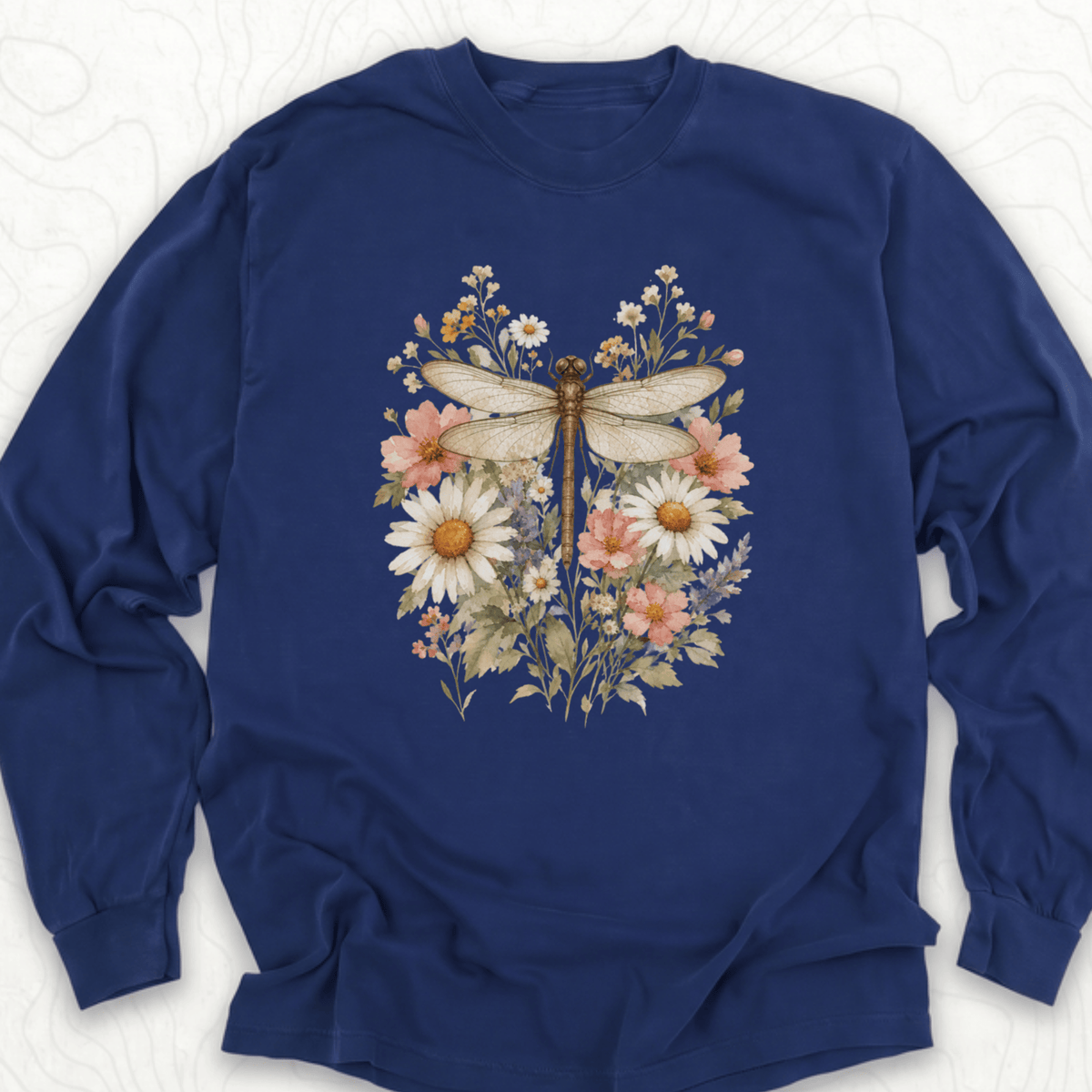 Floral Dragonfly LS T-shirt