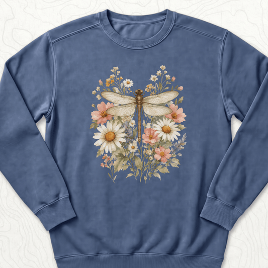 Floral Dragonfly Sweatshirt