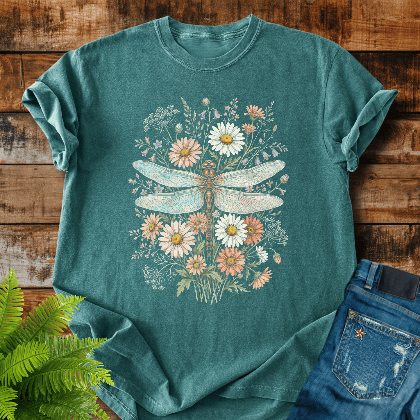 Floral Dragonfly T-shirt