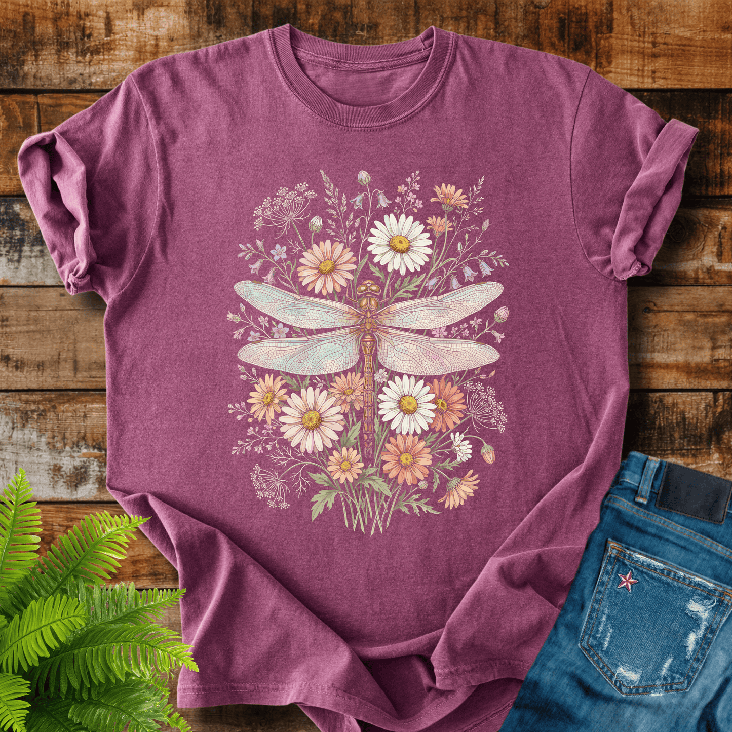 Floral Dragonfly T-shirt