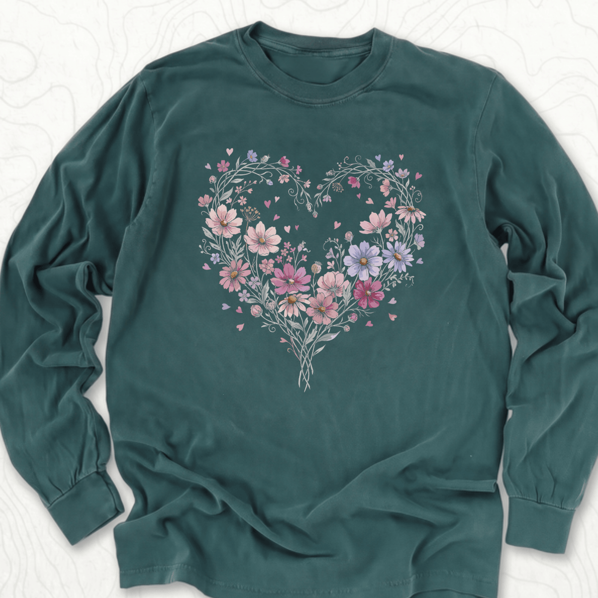 Floral Heart LS T-shirt