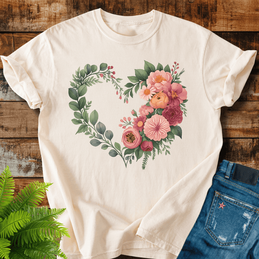 Floral Heart Wreath T-shirt