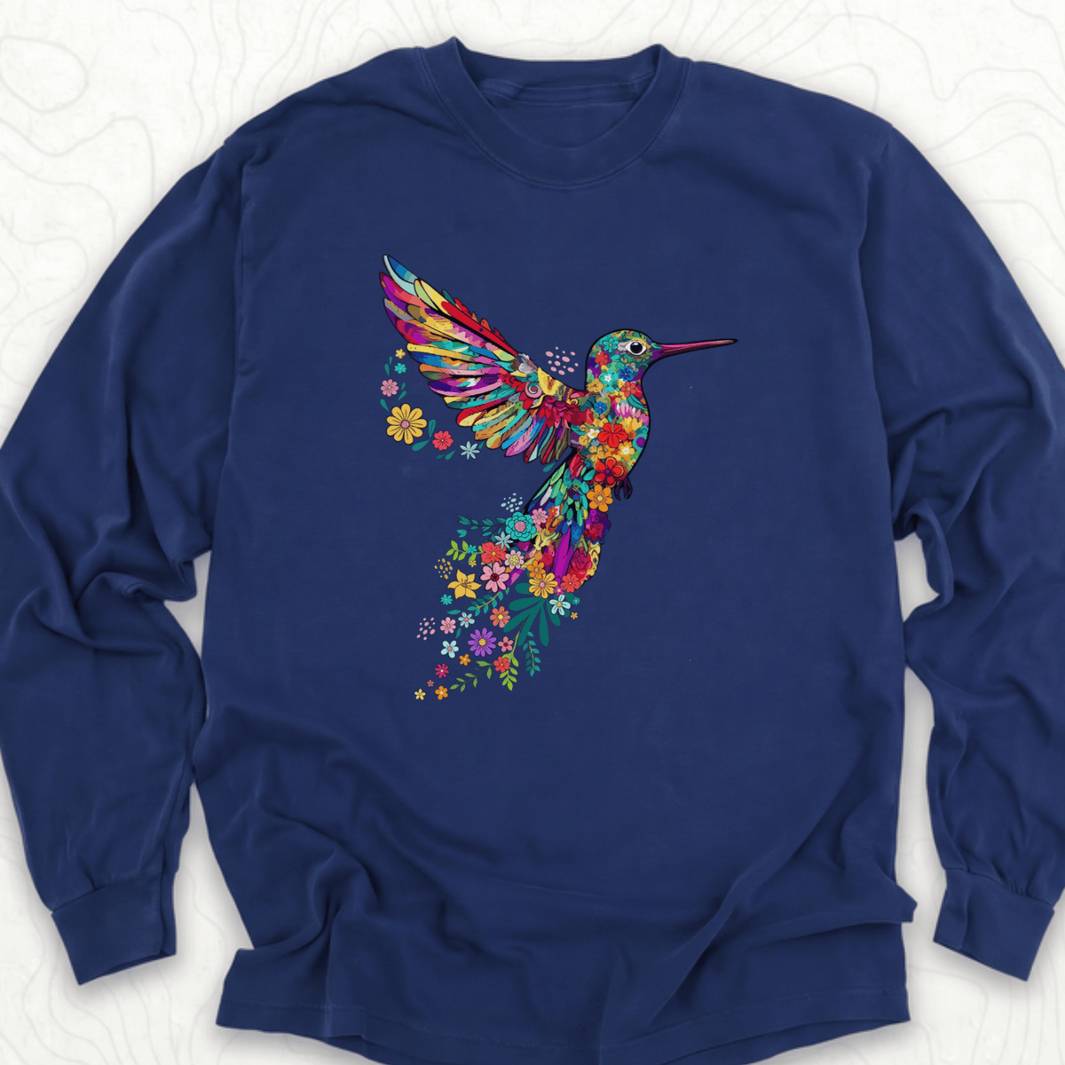 Floral Hummingbird LS T-shirt
