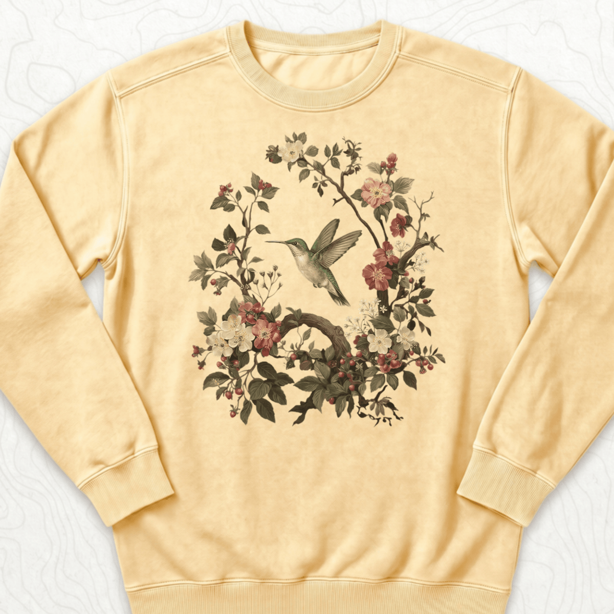 Floral Hummingbird Sweatshirt