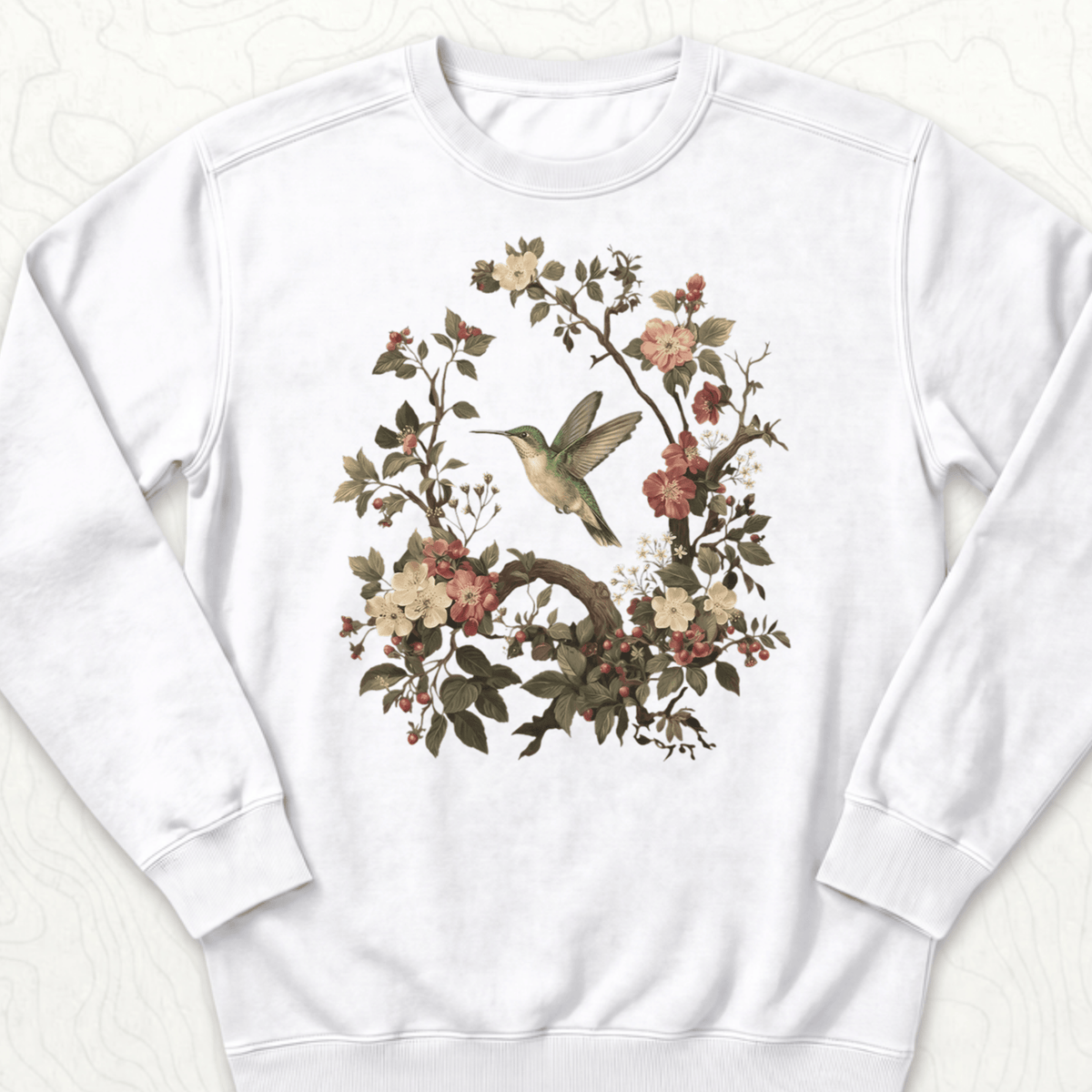 Floral Hummingbird Sweatshirt