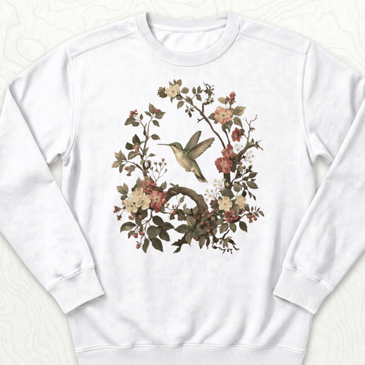 Floral Hummingbird Sweatshirt