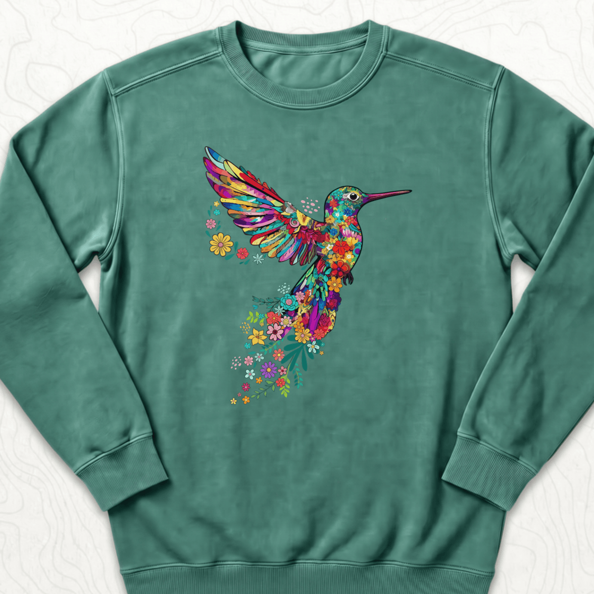 Floral Hummingbird Sweatshirt