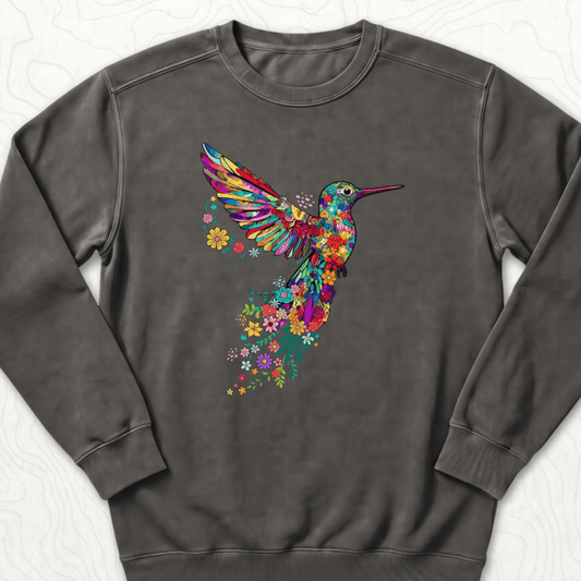 Floral Hummingbird Sweatshirt