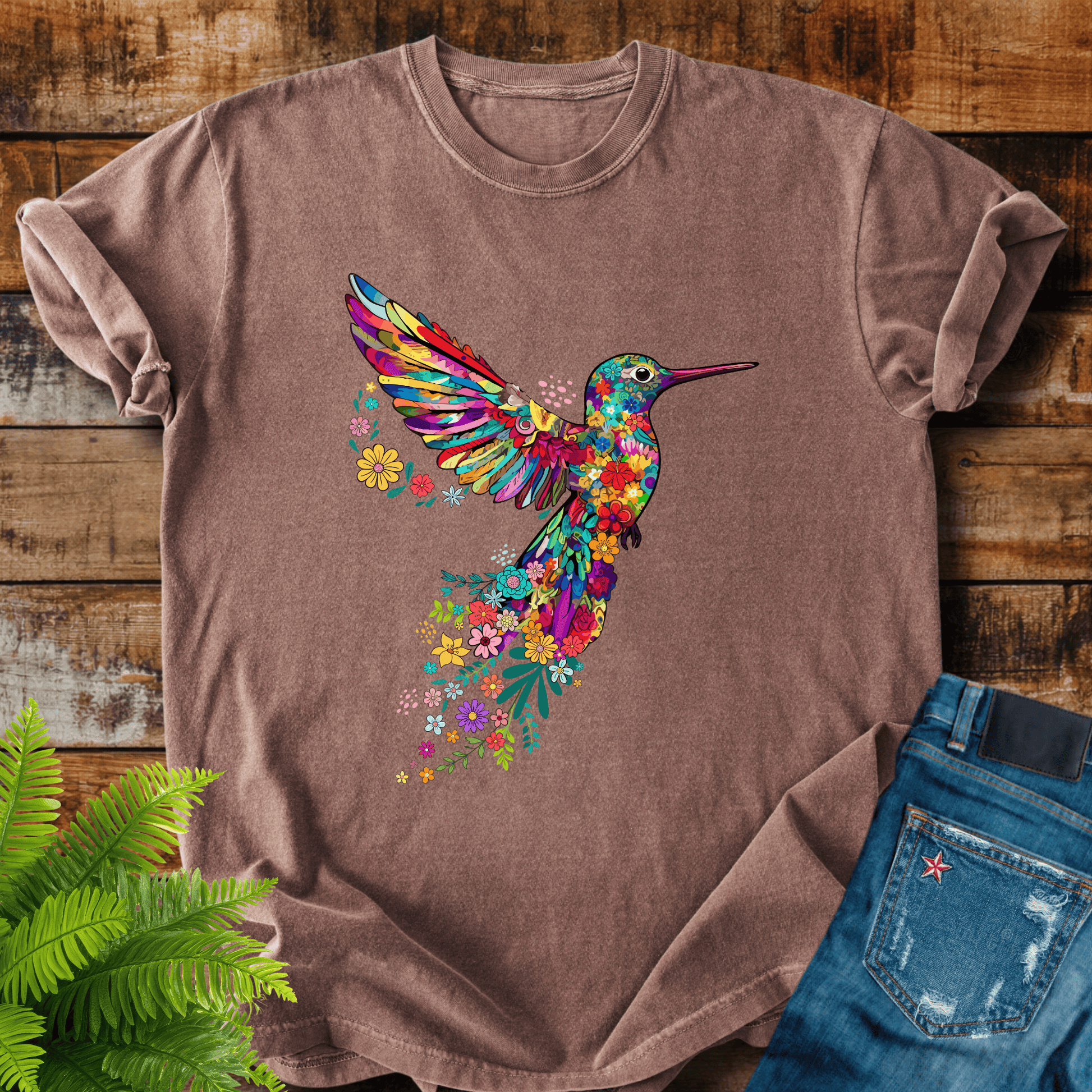 Floral Hummingbird T-shirt