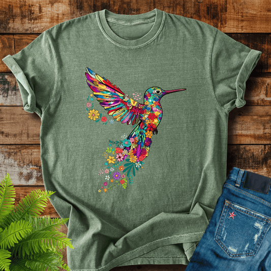 Floral Hummingbird T-shirt